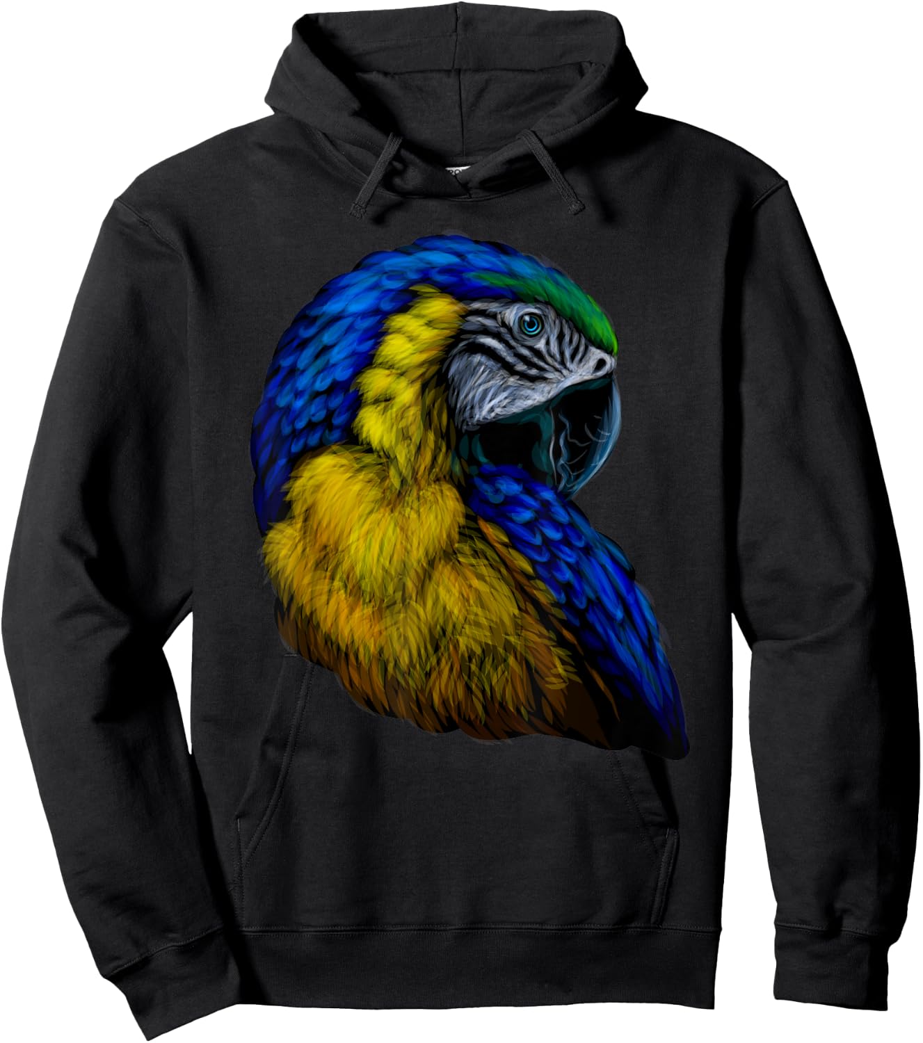 colorful scarlet Macaw parrot bird Hand drew for lovers Art Hoodie - Hoodie | Black