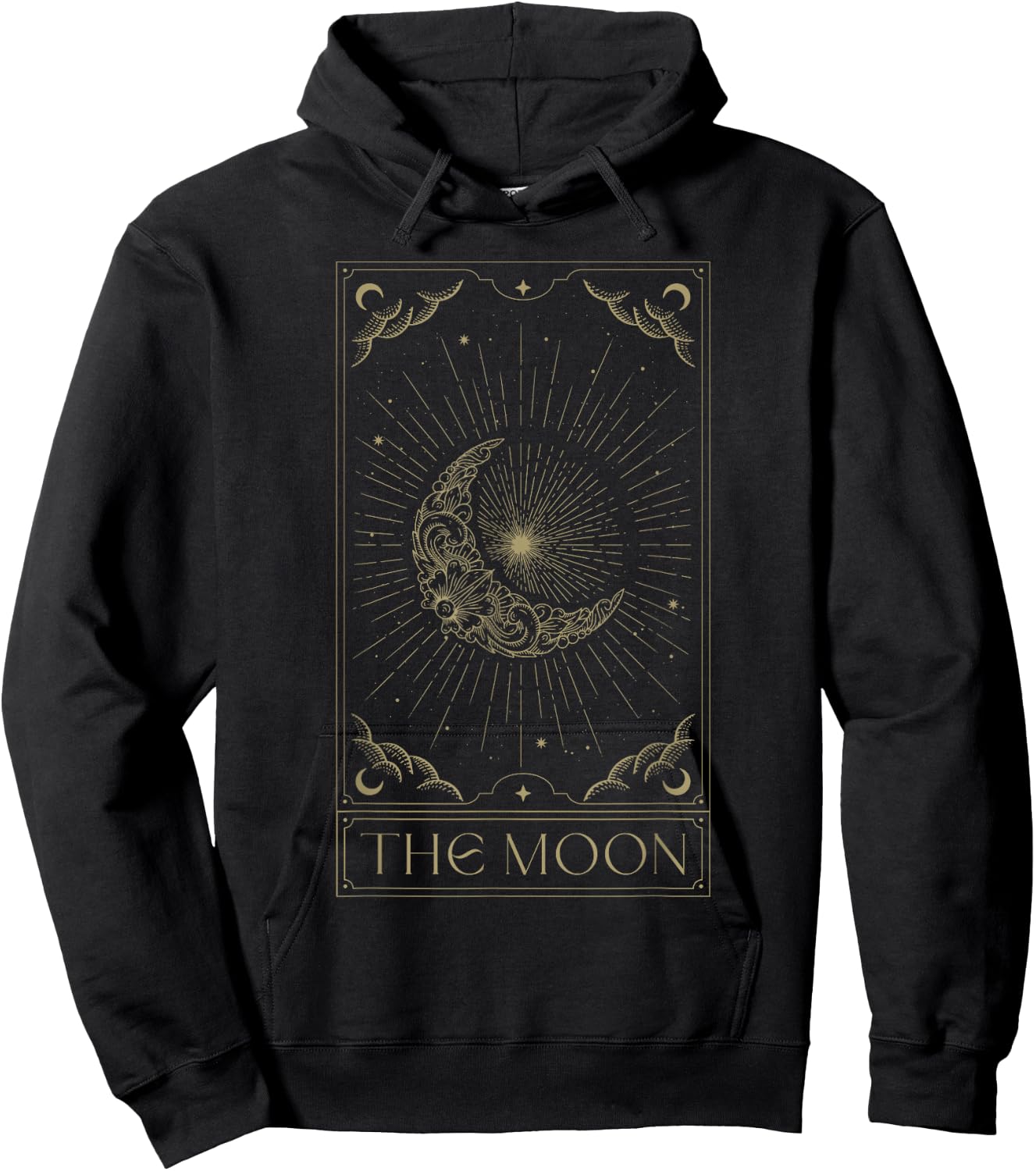 The Moon Tarot Card Half Moon Gothic Witchcraft Witchy Hoodie - Hoodie | Black