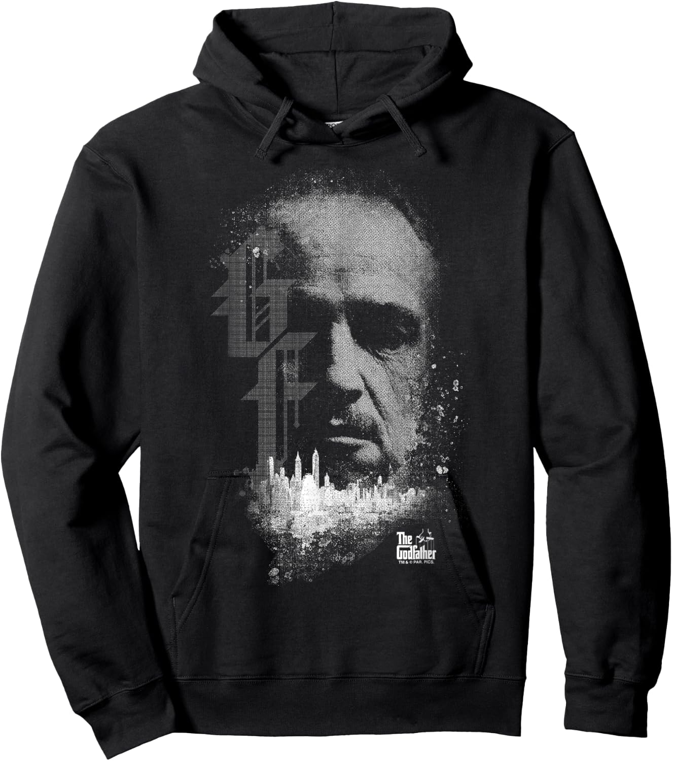The Godfather Vito Corleone Head City Skyline Silhouette Hoodie - Hoodie | Black
