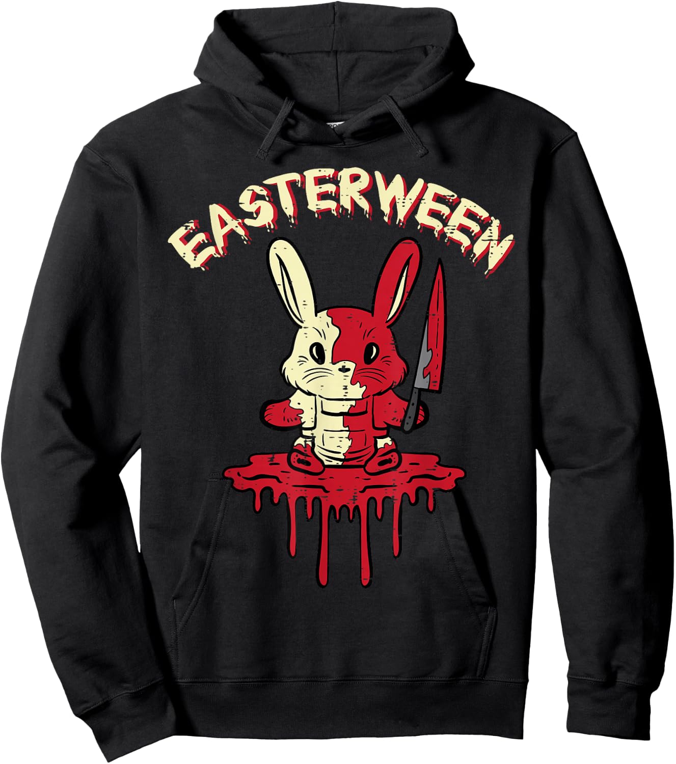 Easterween Bloody Bunny Easter Halloween Rabbit Men Women Hoodie - Hoodie | Black