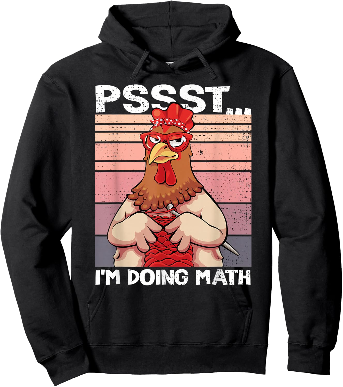 Psst I'm Doing Math Funny Crocheting Chicken Crochet Women Hoodie - Hoodie | Black