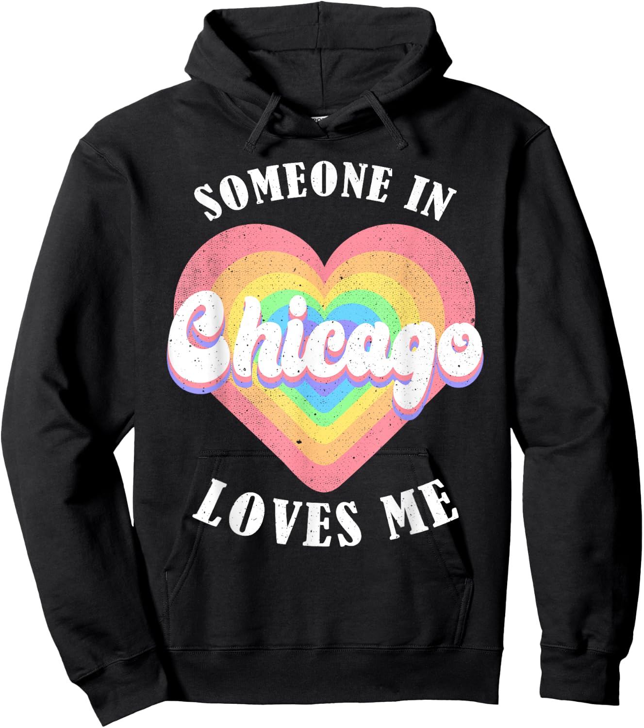 Someone In Chicago Loves Me City Heart Hoodie - Hoodie | Black
