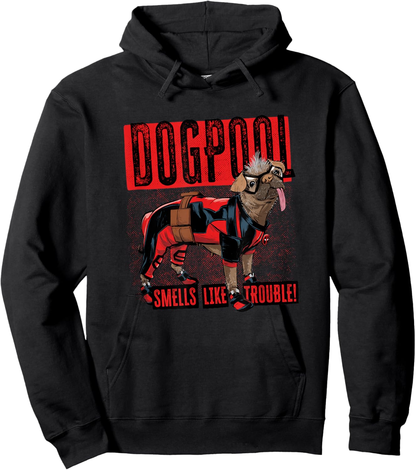 Marvel Studios Deadpool & Wolverine Dogpool Smells Trouble , Black, S Hoodie - Hoodie | Black
