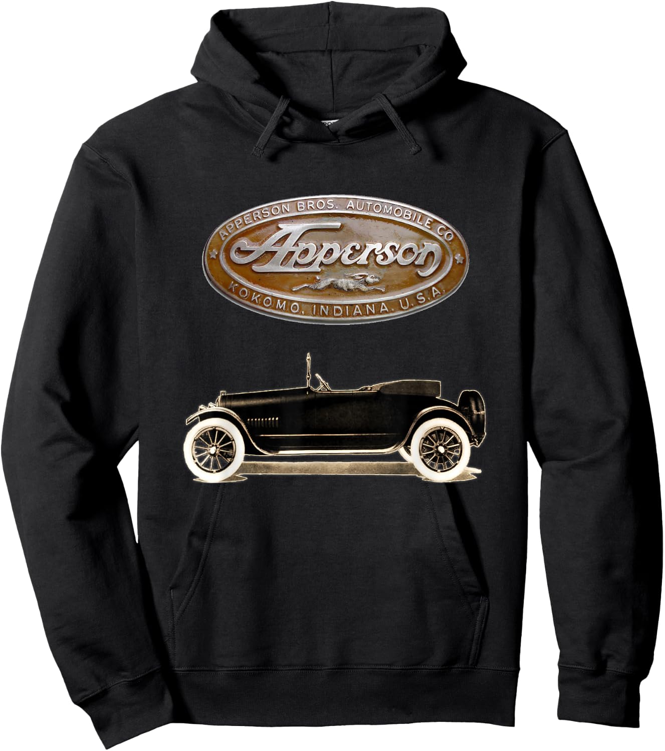 Antique Car 1915 Apperson Bros. Jack Rabbit Hoodie - Hoodie | Black