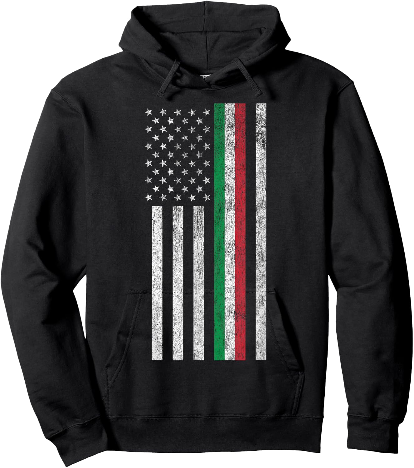 Italian American Pride - American Flag Tricolore Hoodie - Hoodie | Black