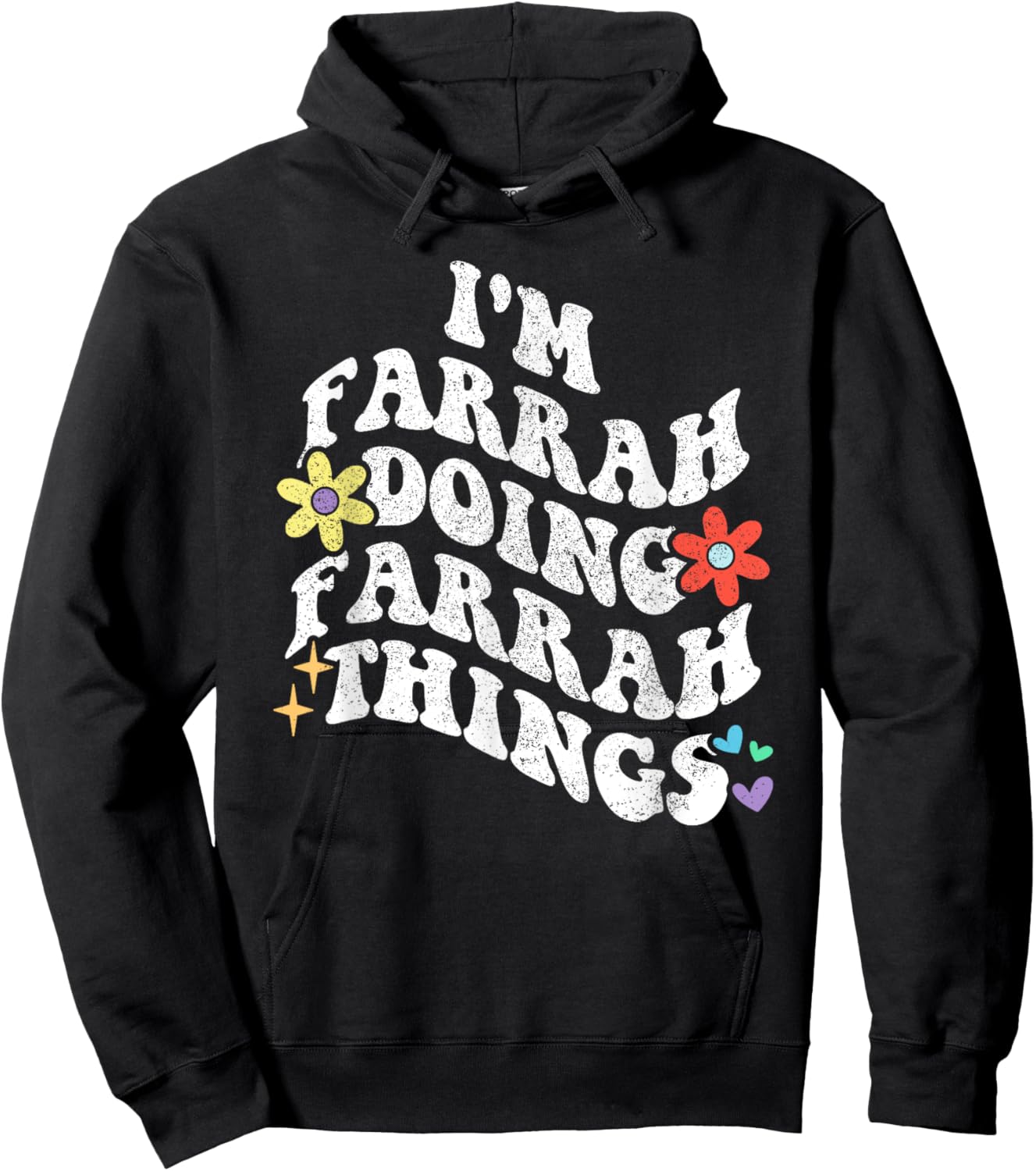 Retro Groovy Im FARRAH Doing FARRAH Things Funny Mother's Hoodie - Hoodie | Black