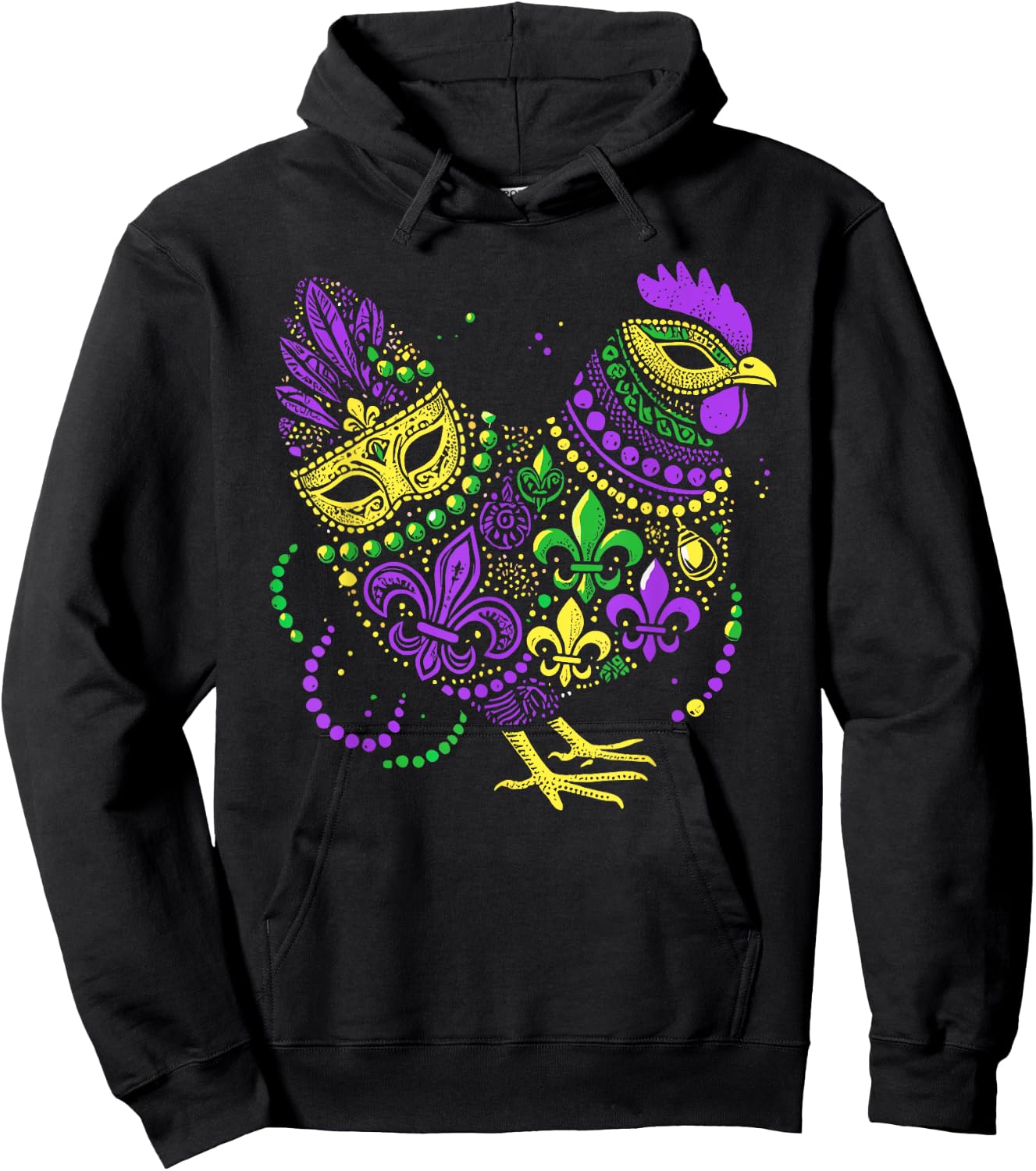 Funny Chicken Mardi Gras Festival Carnival Kids Hoodie - Hoodie | Black