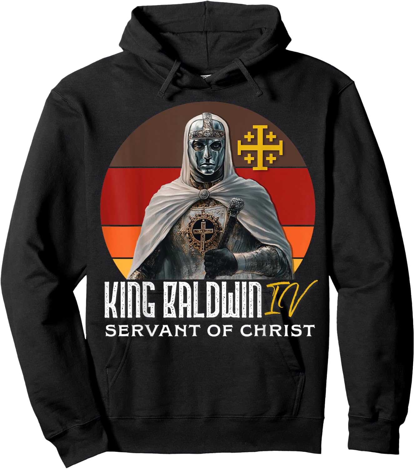 King Baldwin IV Jerusalem Cross Catholic Hoodie - Hoodie | Black
