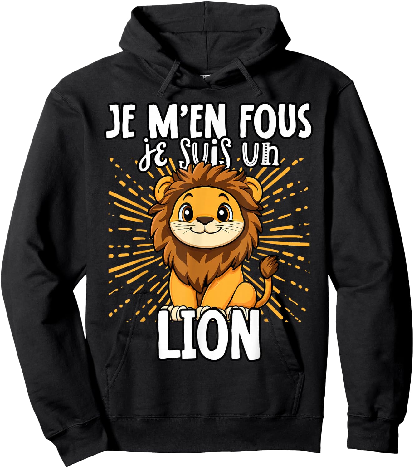 Je M'en Fous Je Suis Un Lion - Sweet Lion , Black, S Hoodie - Hoodie | Black