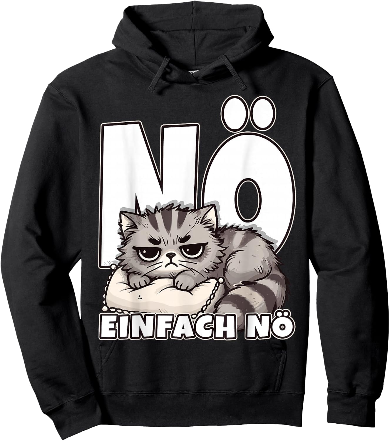 Nö einfach nö, Cat Statement, Children's Girl, Boy, Funny , black Hoodie - Hoodie | Black