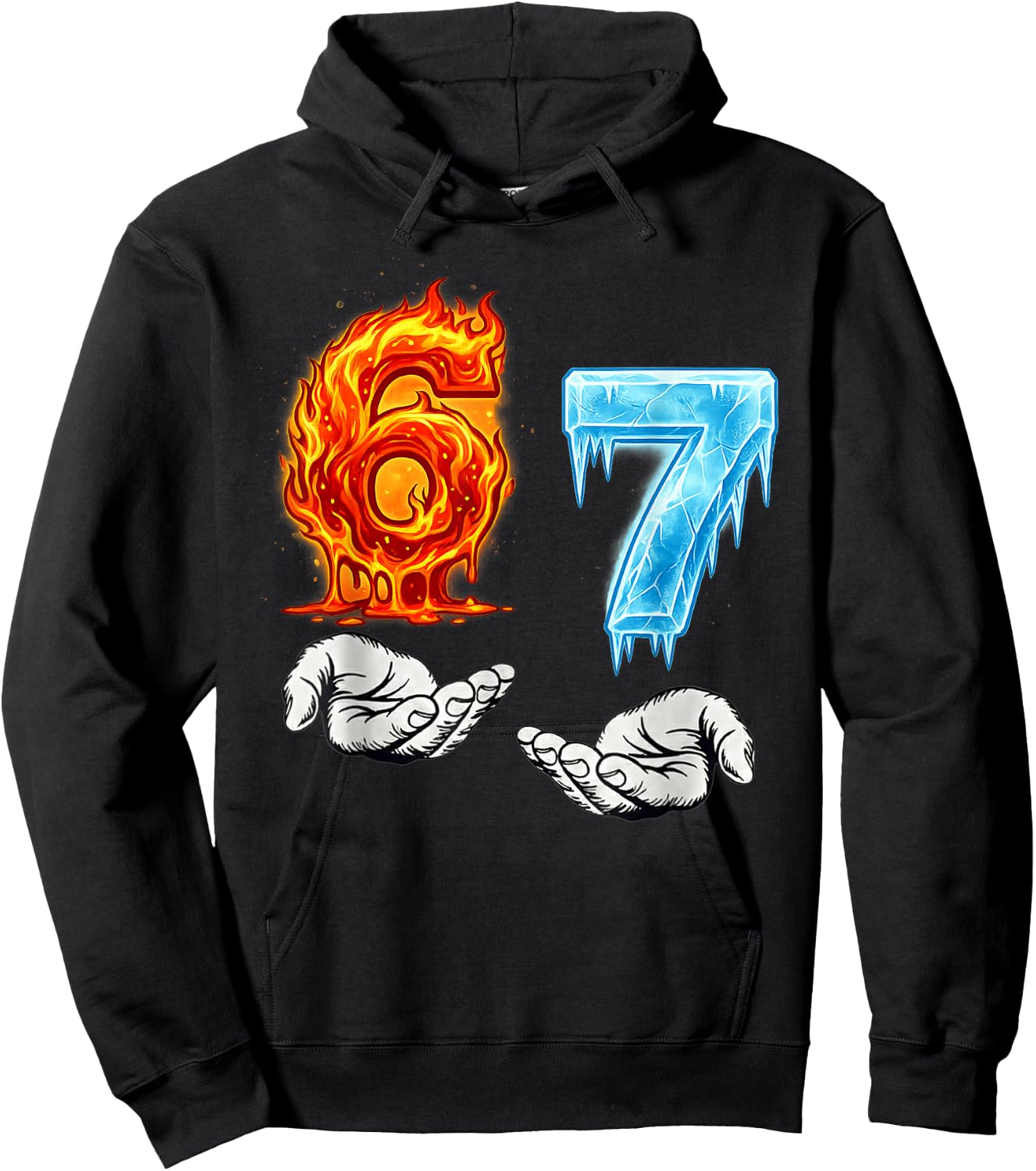 Six Seven 67 Meme Funny Gen Alpha 6 7 Hoodie - Hoodie | Black