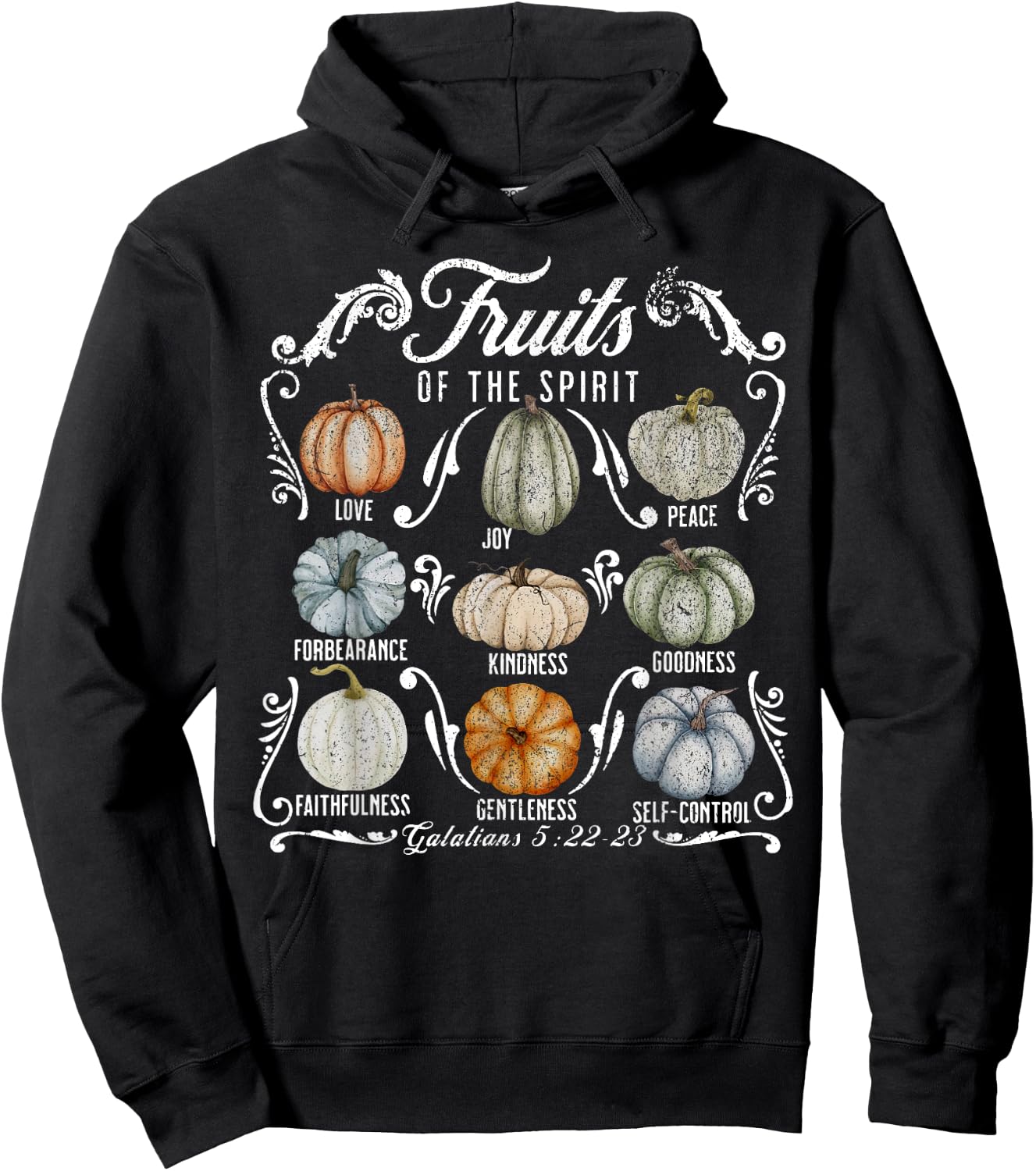 The Fruit Of The Spirit Pumpkin Autumn Fall Jesus Christian Hoodie - Hoodie | Black