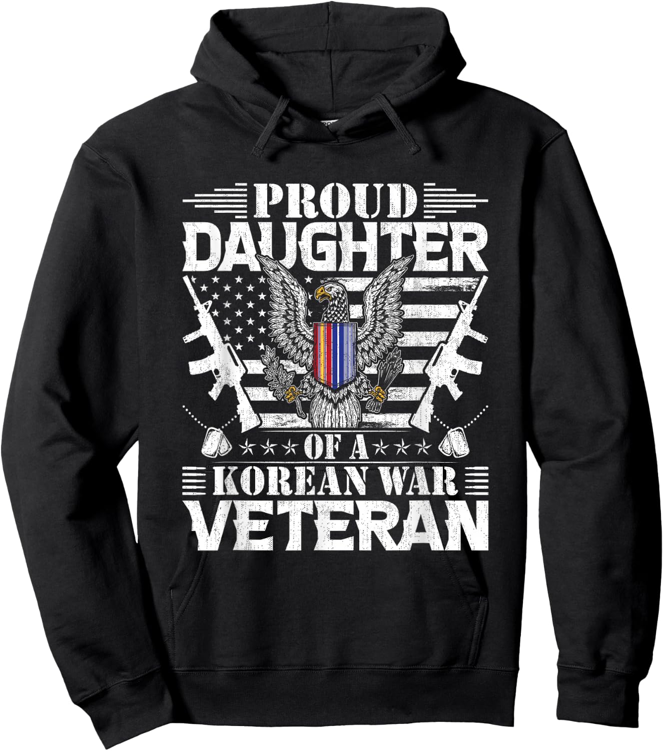 Proud Daughter of a Korean War Veteran Hoodie - Hoodie | Black
