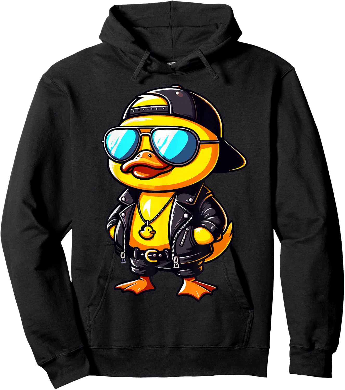Cool Duck with Sunglasses Hoodie - Hoodie | Black
