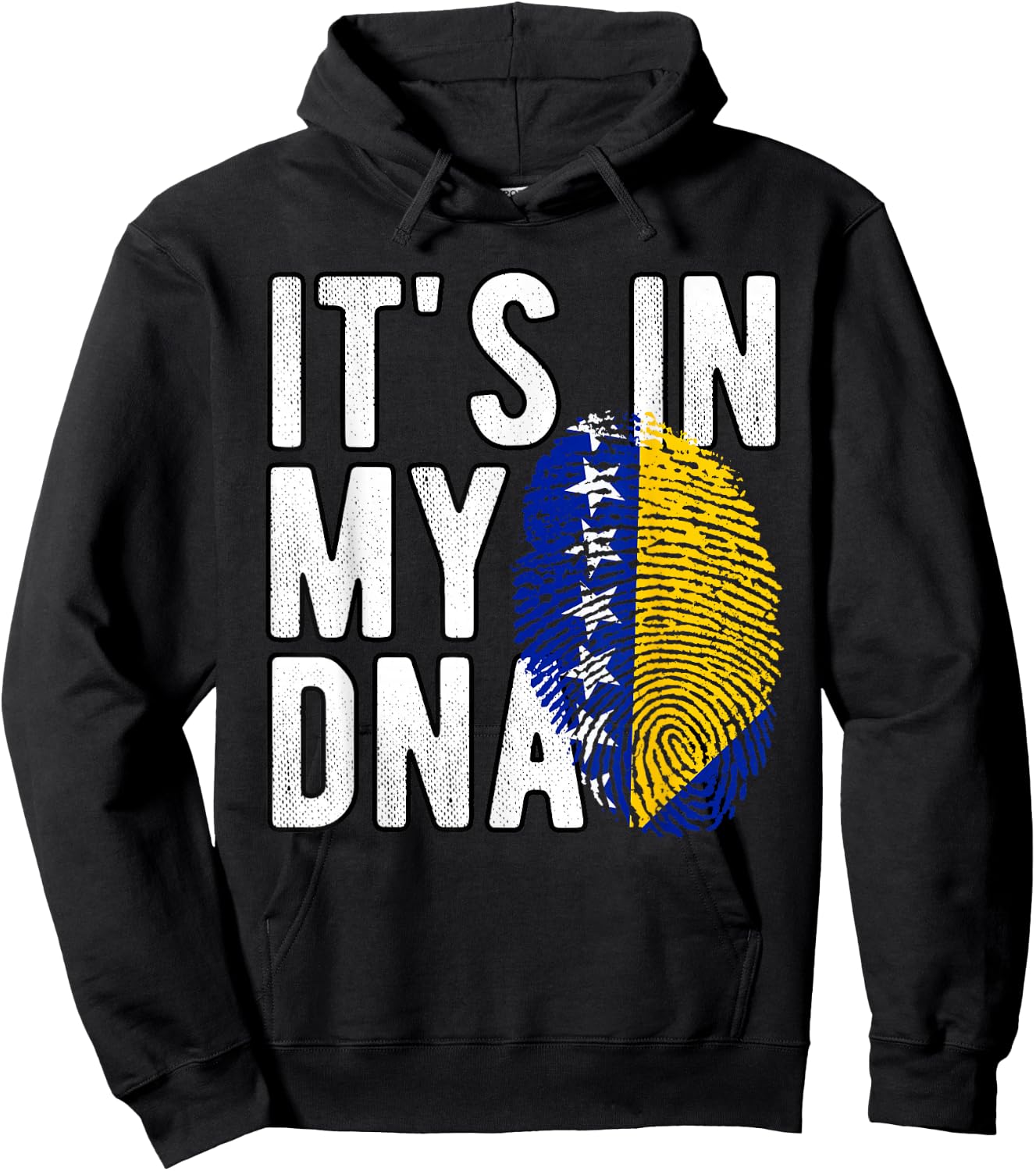 Funny It's in My DNA Bosnien und Herzegowina Flagge Fingerabdruck Hoodie - Hoodie | Black