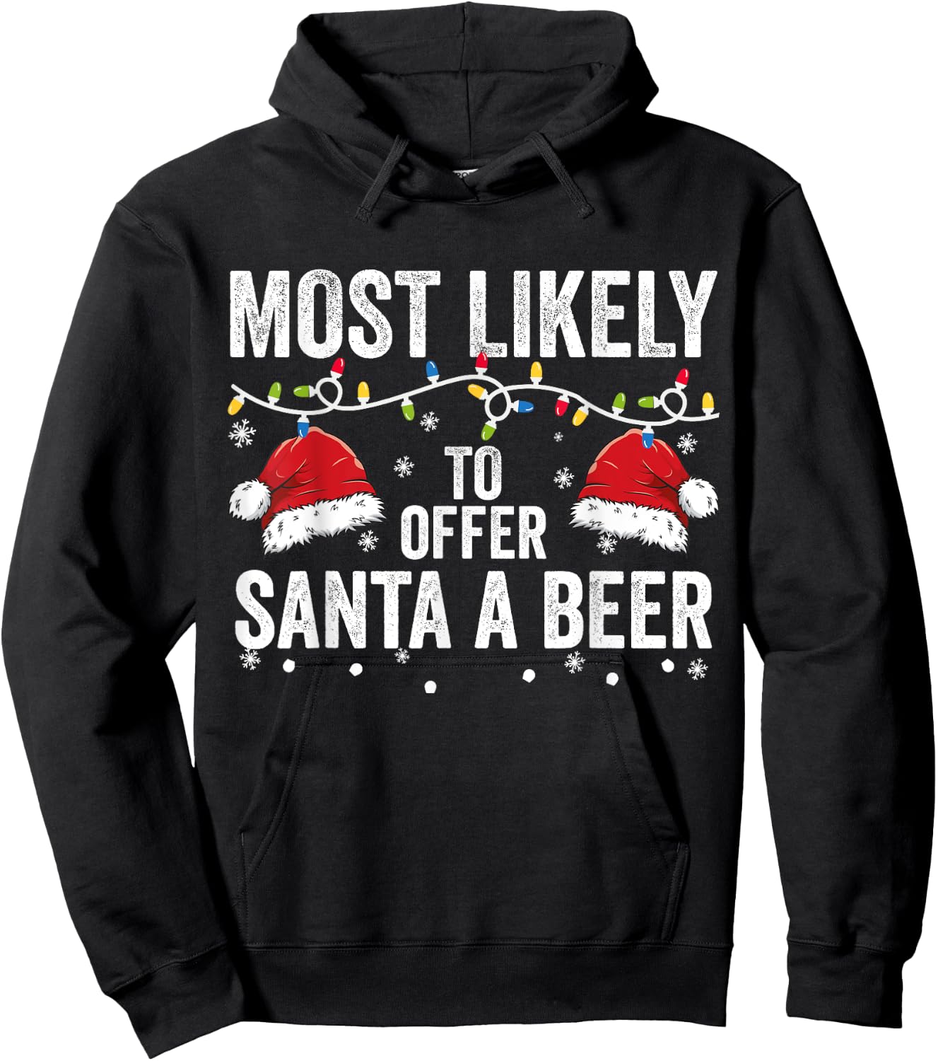 Most Likely To Offer Santa A beer Matching Family Christmas Hoodie - Hoodie | Black