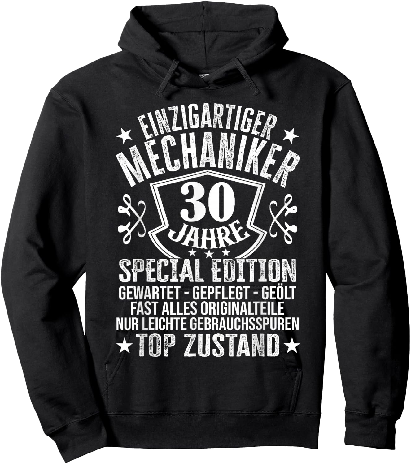 Kfz Mechaniker 30er Geburtstag Mann Männer 30 Jahre Hoodie - Hoodie | Black