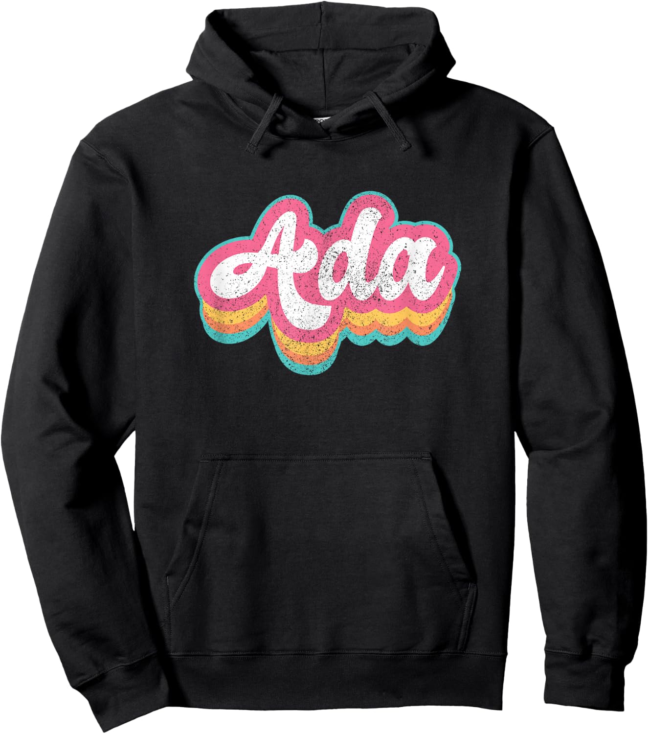 Ada First Name Girl Vintage 70s 80s Personalized Hoodie - Hoodie | Black