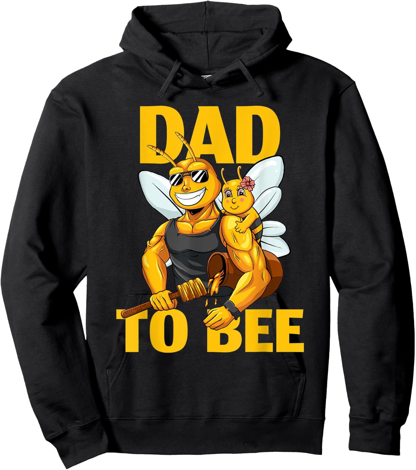 Dad To Bee Beekeeping Father Baby Announcement Girl Daughter Hoodie - Hoodie | Black