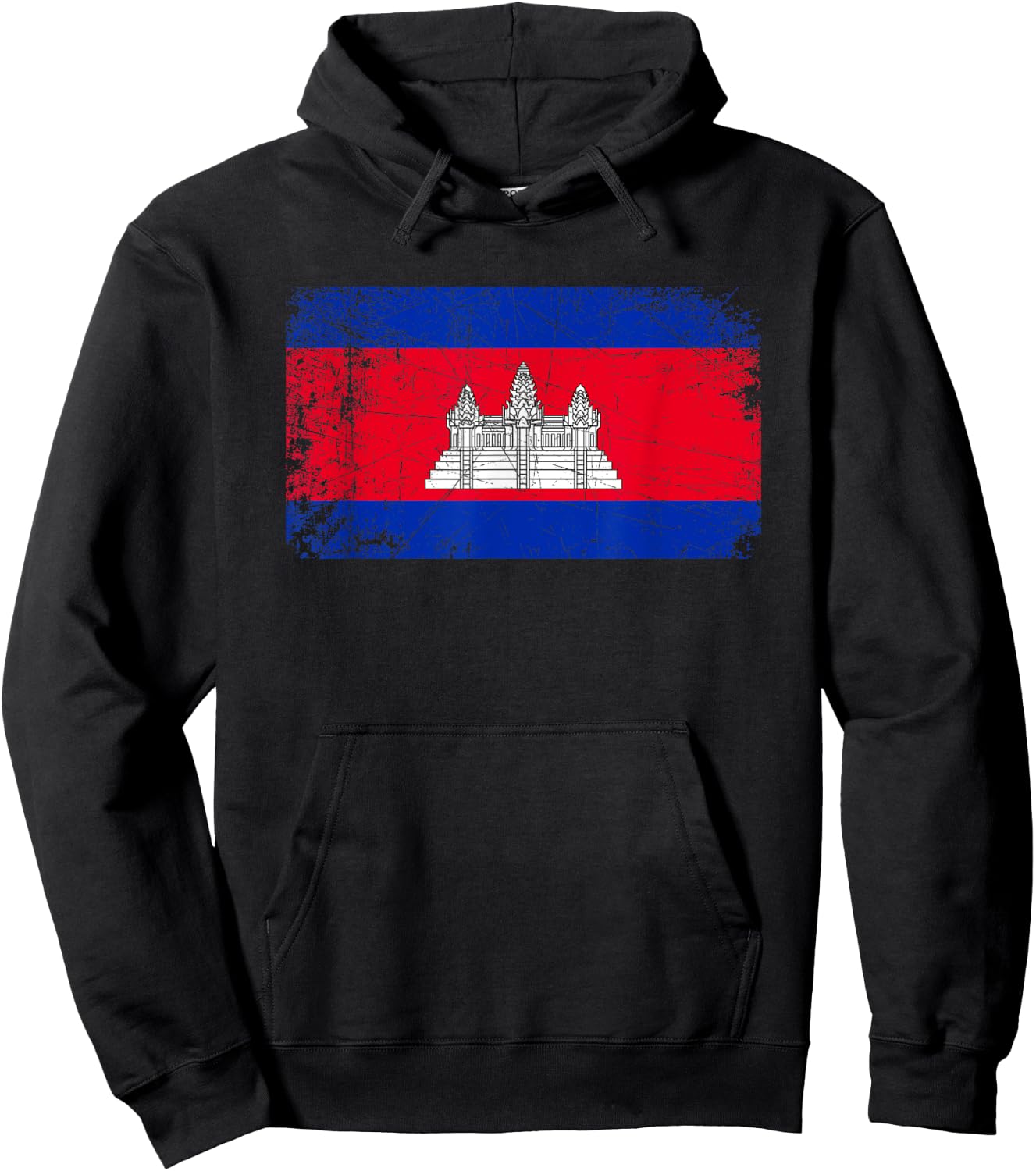 Vintage Made In CAMBODIA CAMBODIAN Flag Gift Hoodie - Hoodie | Black