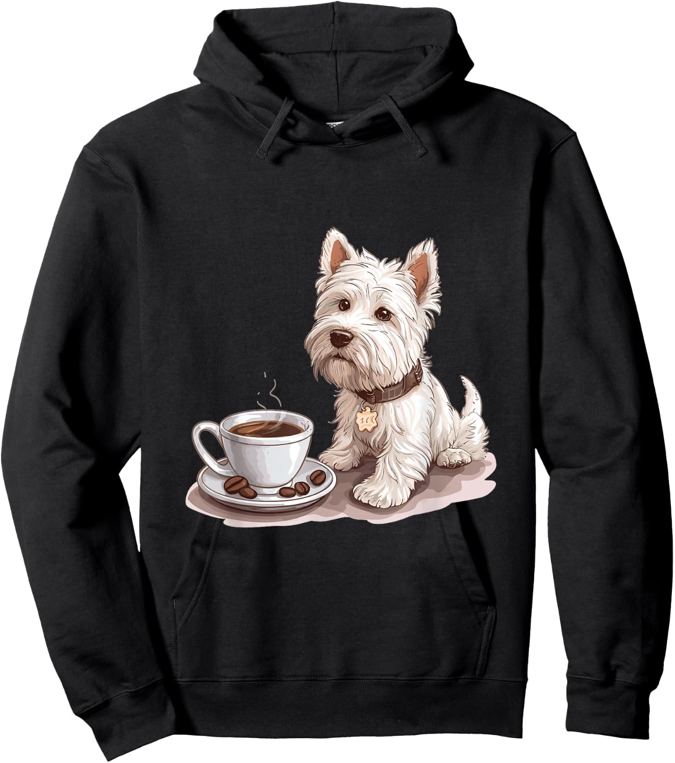 West Highland White Terrier Coffee Dog Breed Westie Hoodie - Hoodie | Black
