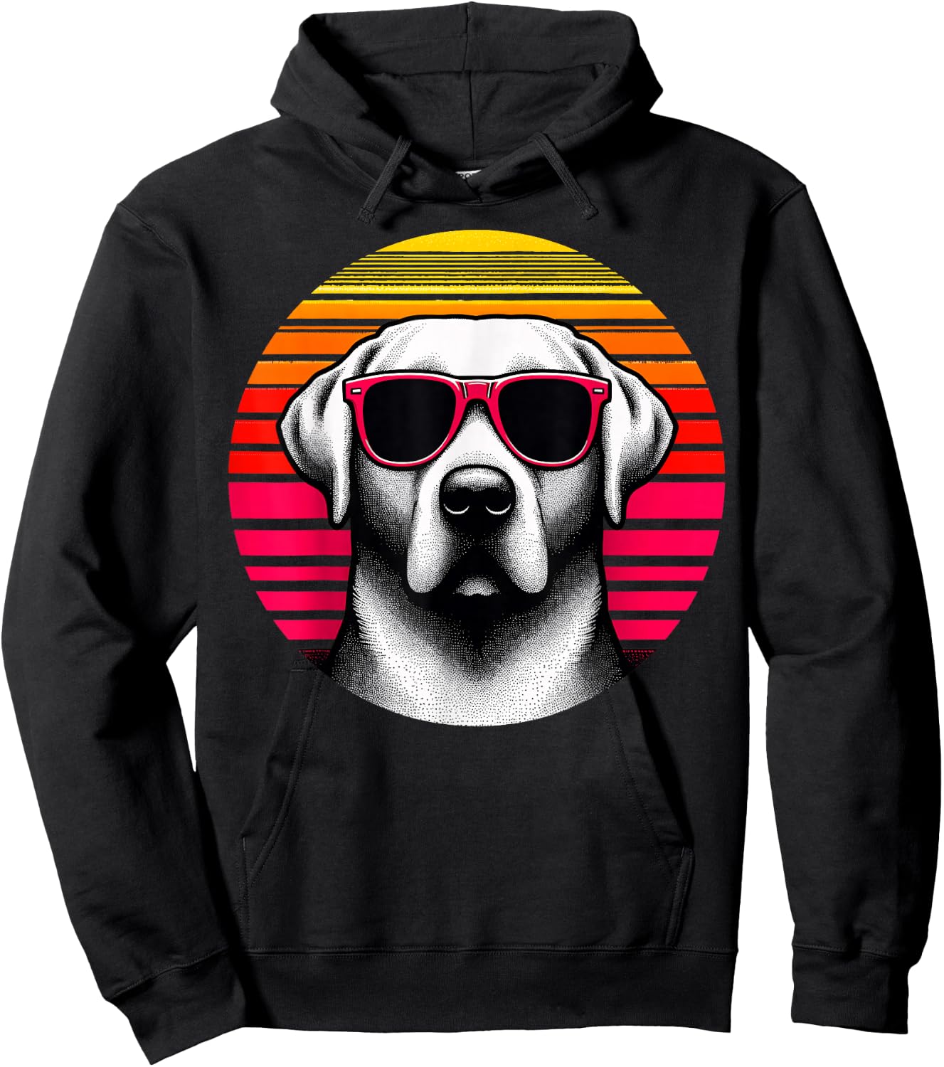 Cool Labrador Retriever 70s Vintage Dog Sunglasses, Black, S Hoodie - Hoodie | Black