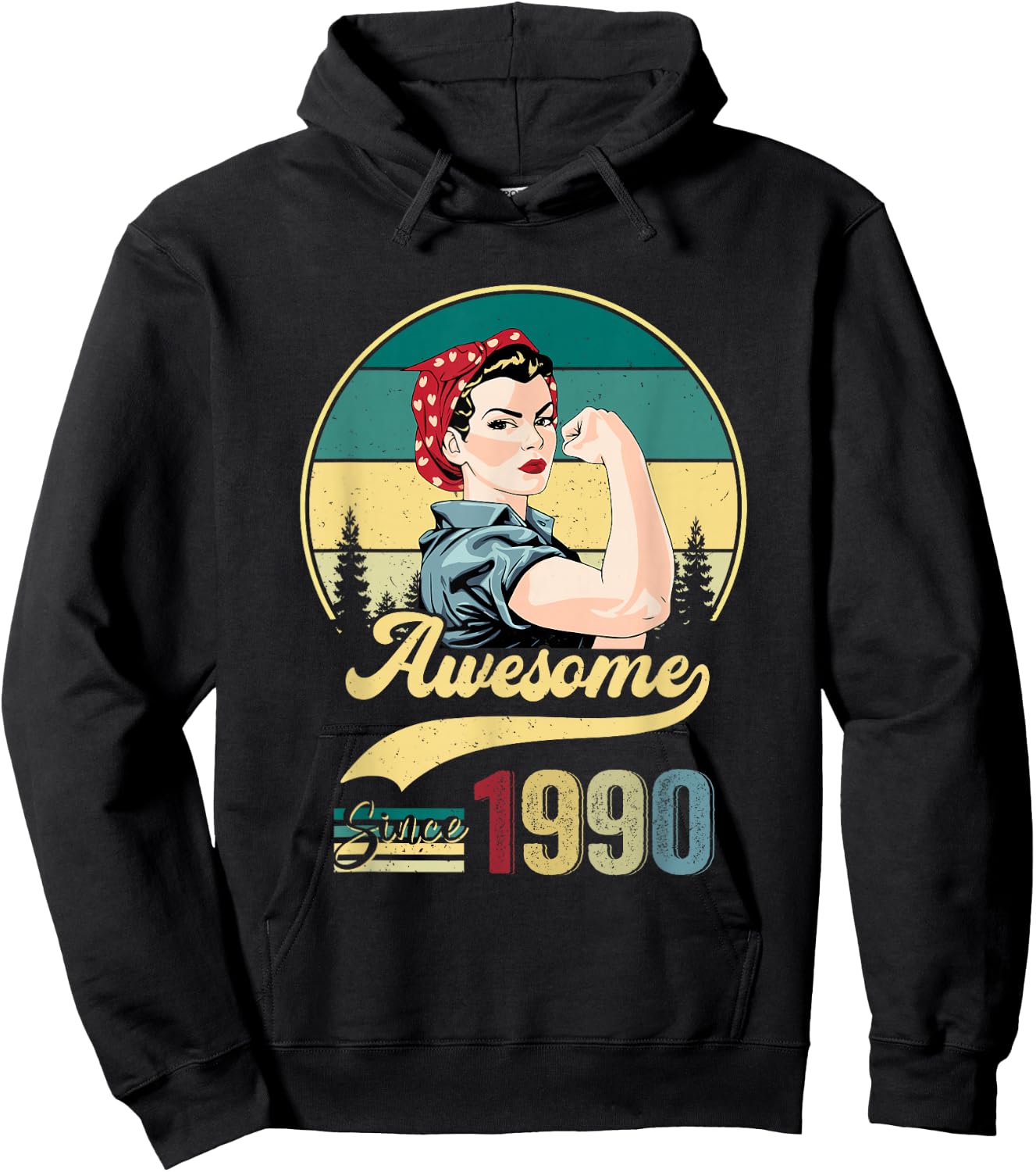 Awesome Since 1990 Girl 35th Birthday Gift Women 35 Year Old Hoodie - Hoodie | Black