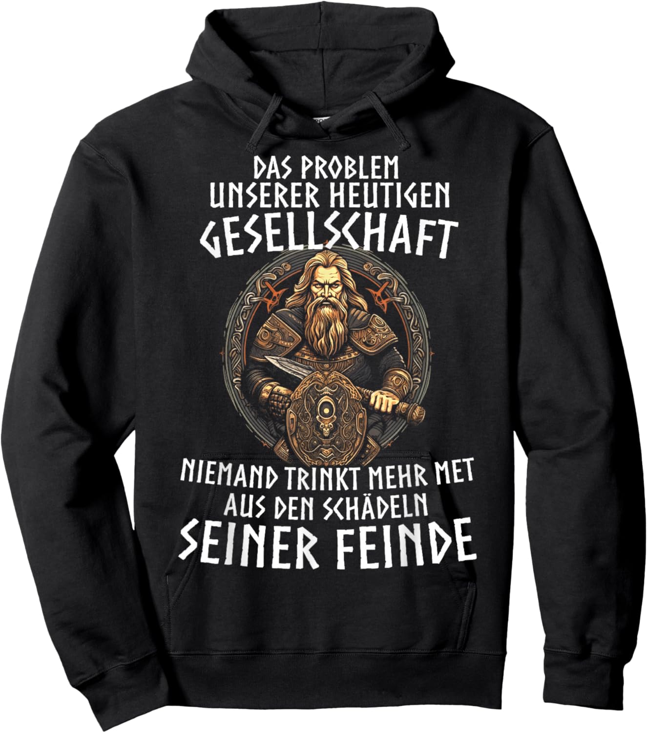 Wikinger Viking Wolf Nordische Mythologie Runen Normanne Hoodie - Hoodie | Black