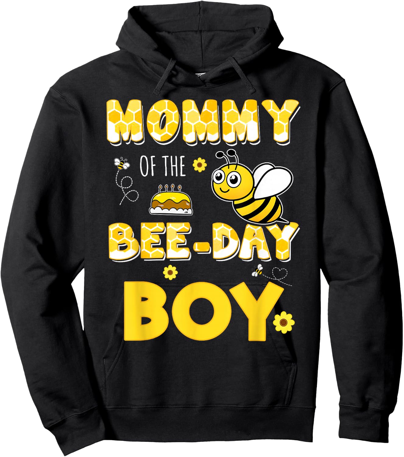 Mommy Of The Bee-Day Boy Hive Party Matching Birthday Hoodie - Hoodie | Black
