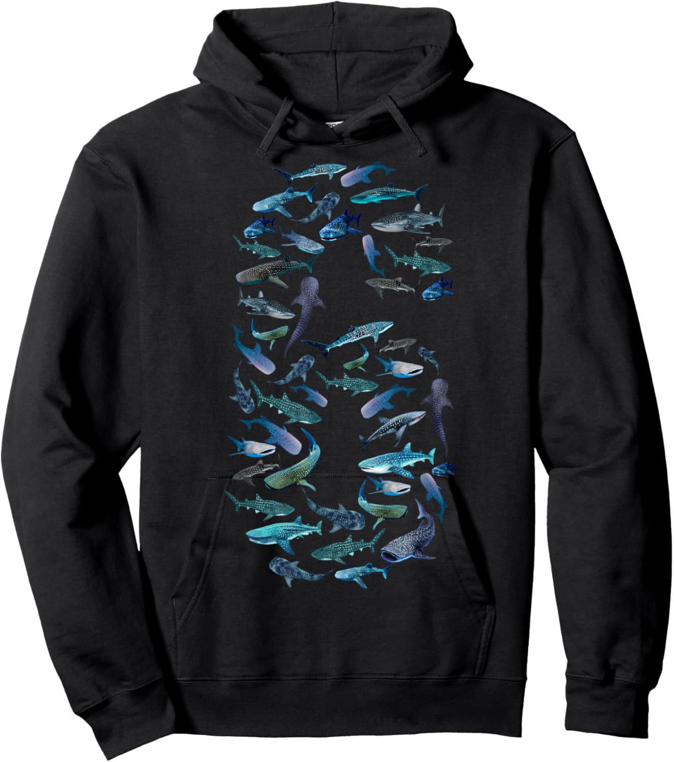 6th Birthday Boy Six-Year-Old Sea Ocean Fish Whale Shark Hoodie - Hoodie | Black