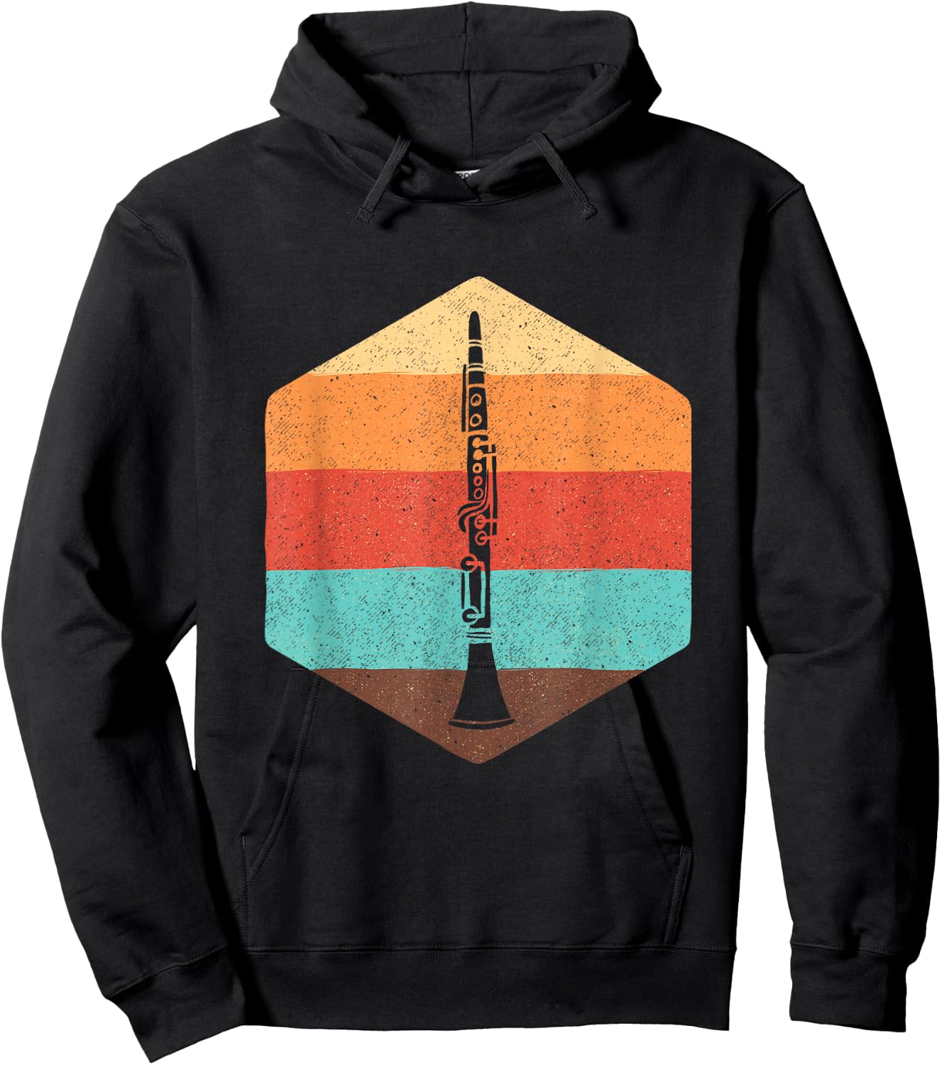 Retro Clarinet - Clarinetist Music Lover Woodwind Hoodie - Hoodie | Black