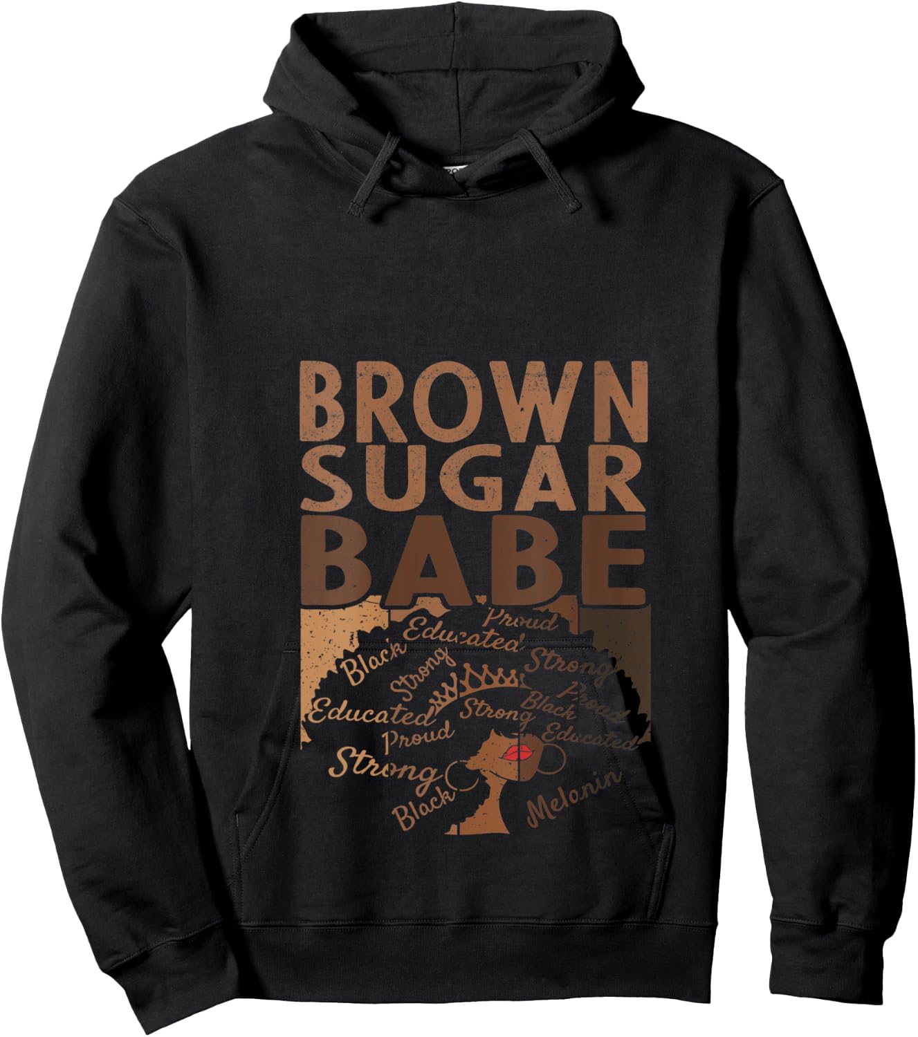 Brown Sugar Babe Black Pride Shirts Melanin V-Neck Hoodie - Hoodie | Black