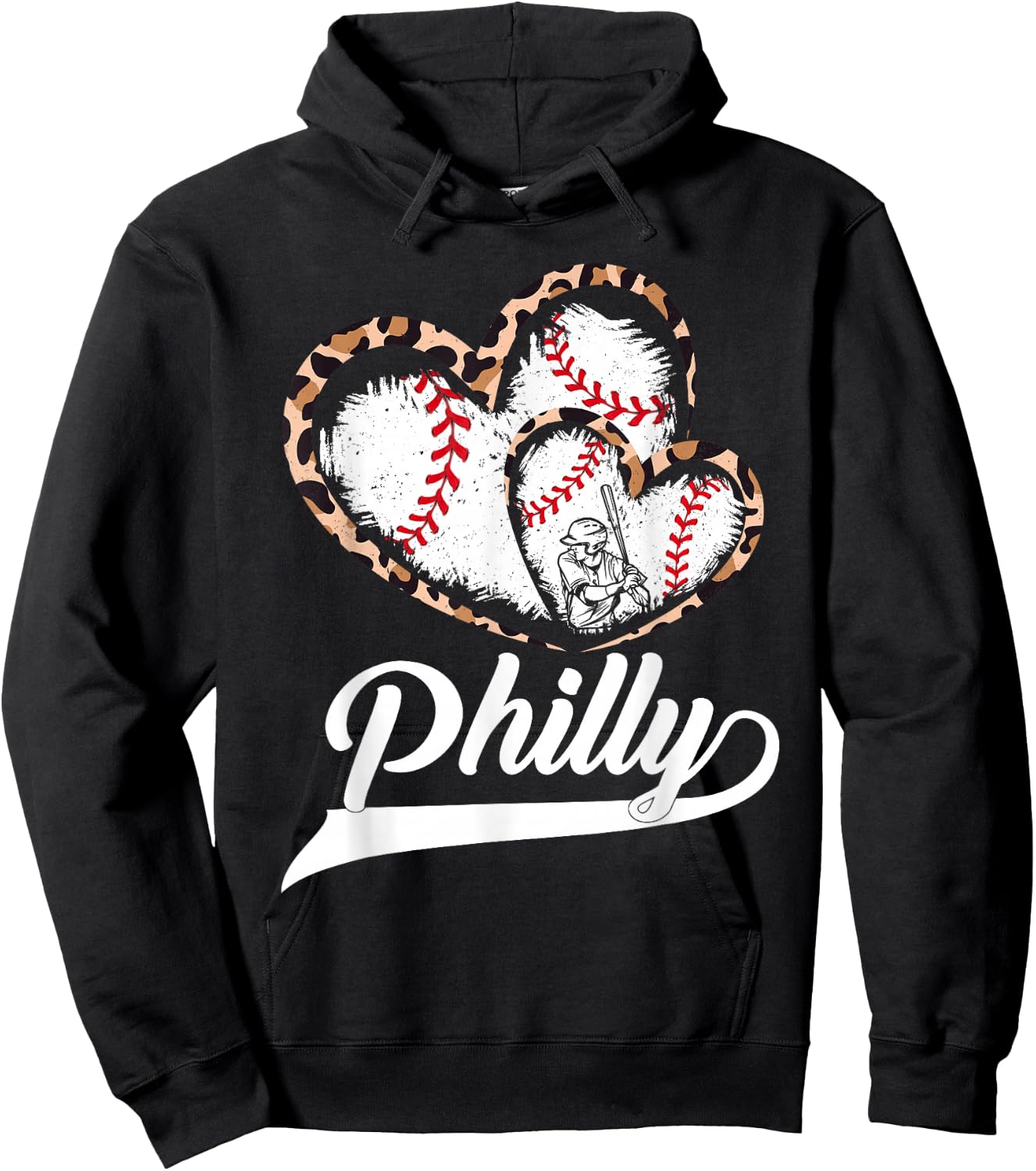 Philadelphies Souvenir Leopard Heart I Love Philadelphies Hoodie - Hoodie | Black