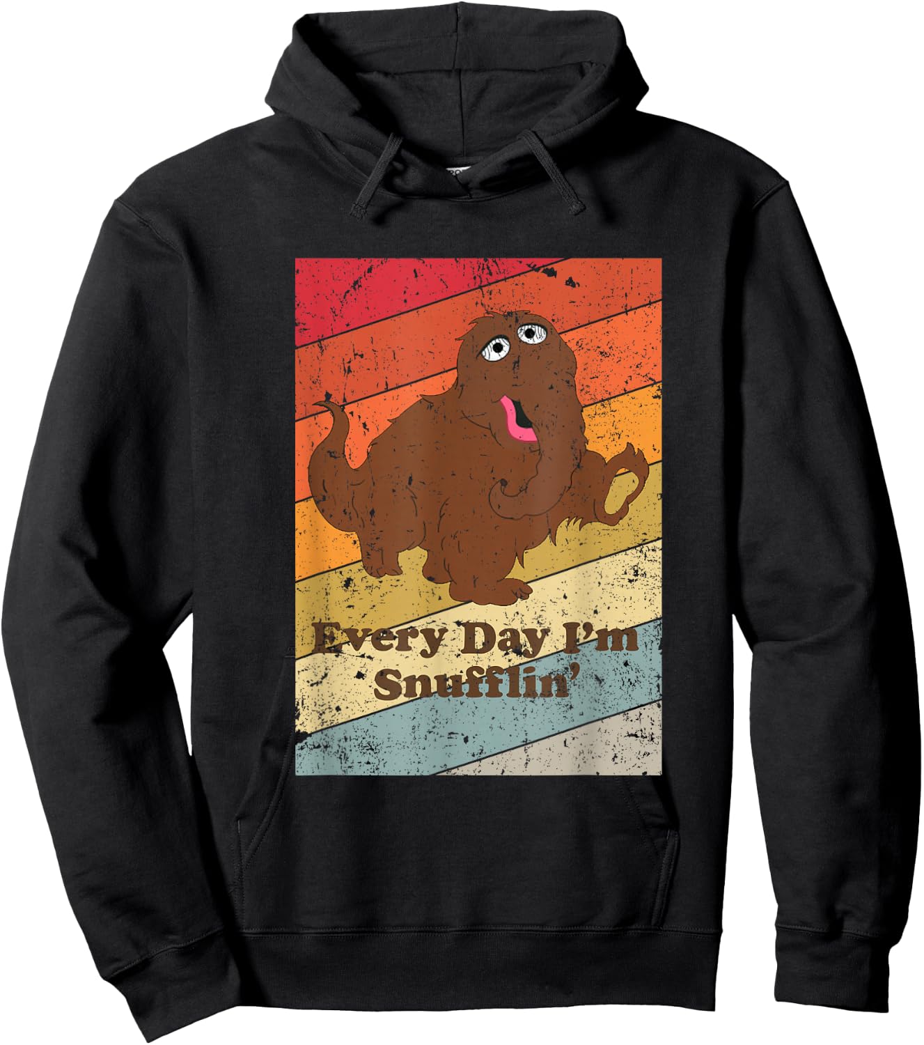 Every Day Im Snufflin Retro Color Design Hoodie - Hoodie | Black