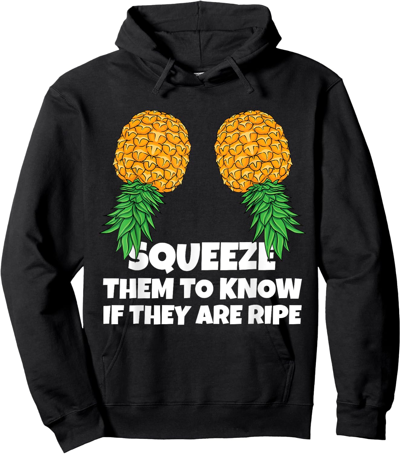 Swinging Squeeze Ripe Pineapples Upside Down Swinger Women Hoodie - Hoodie | Black
