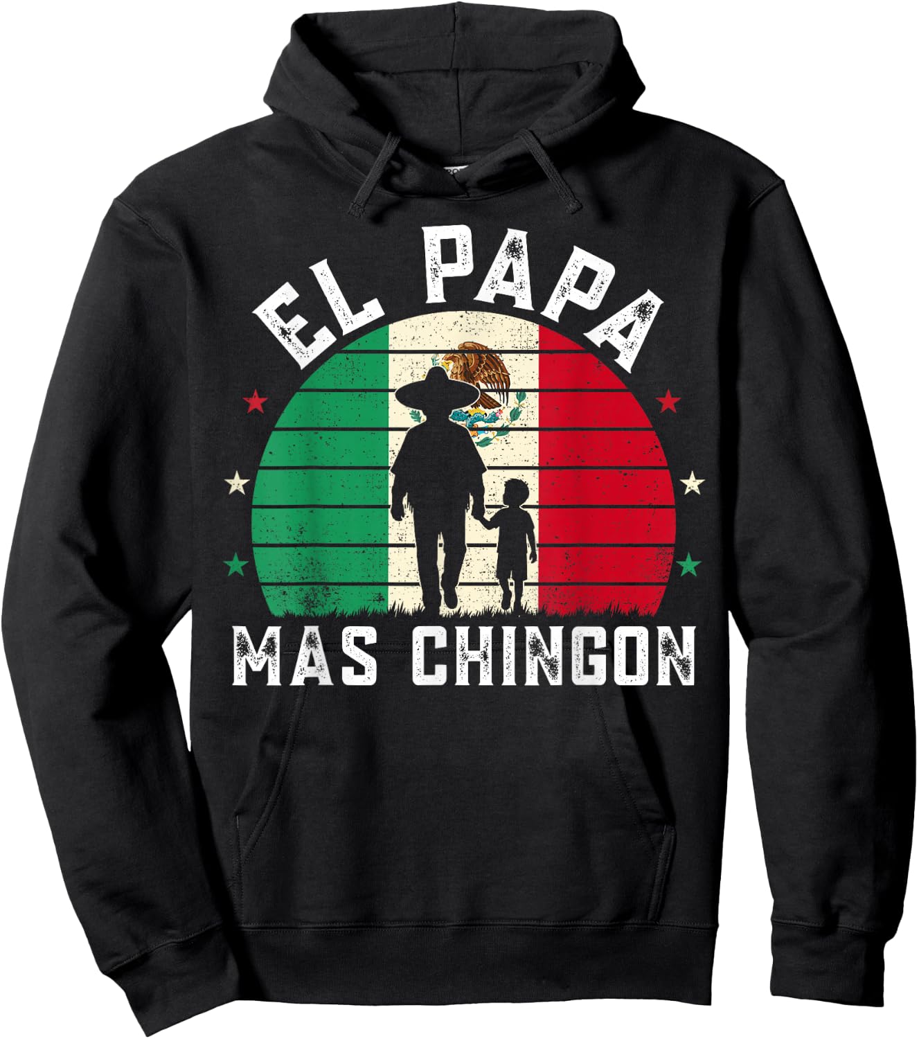 El Papa Mas Chingon Mexican Dad Spanish Funny Fathers Day Hoodie - Hoodie | Black