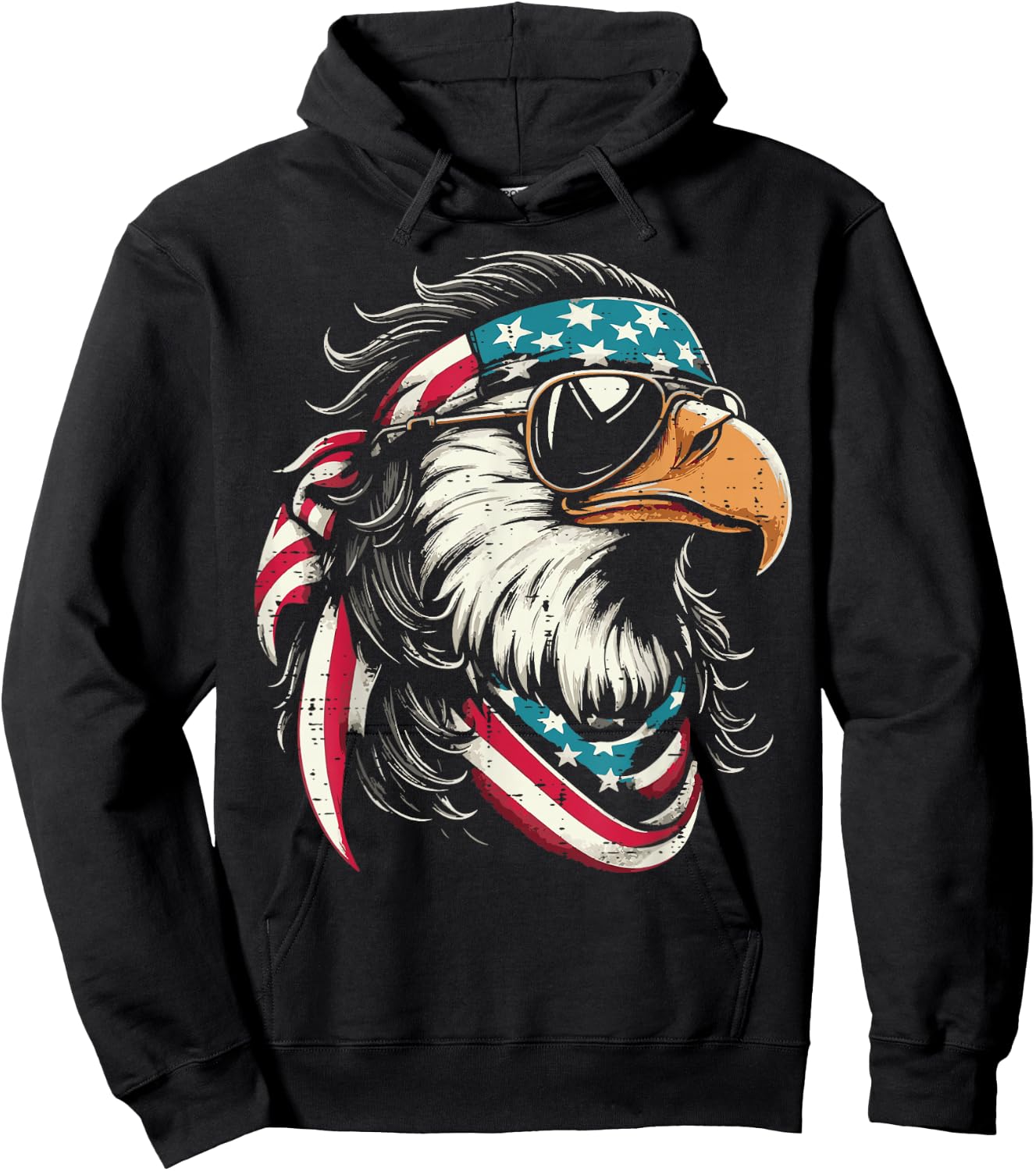 4th Of July Eagle US Flag Bandana Cool Women Men Kids Hoodie - Hoodie | Black