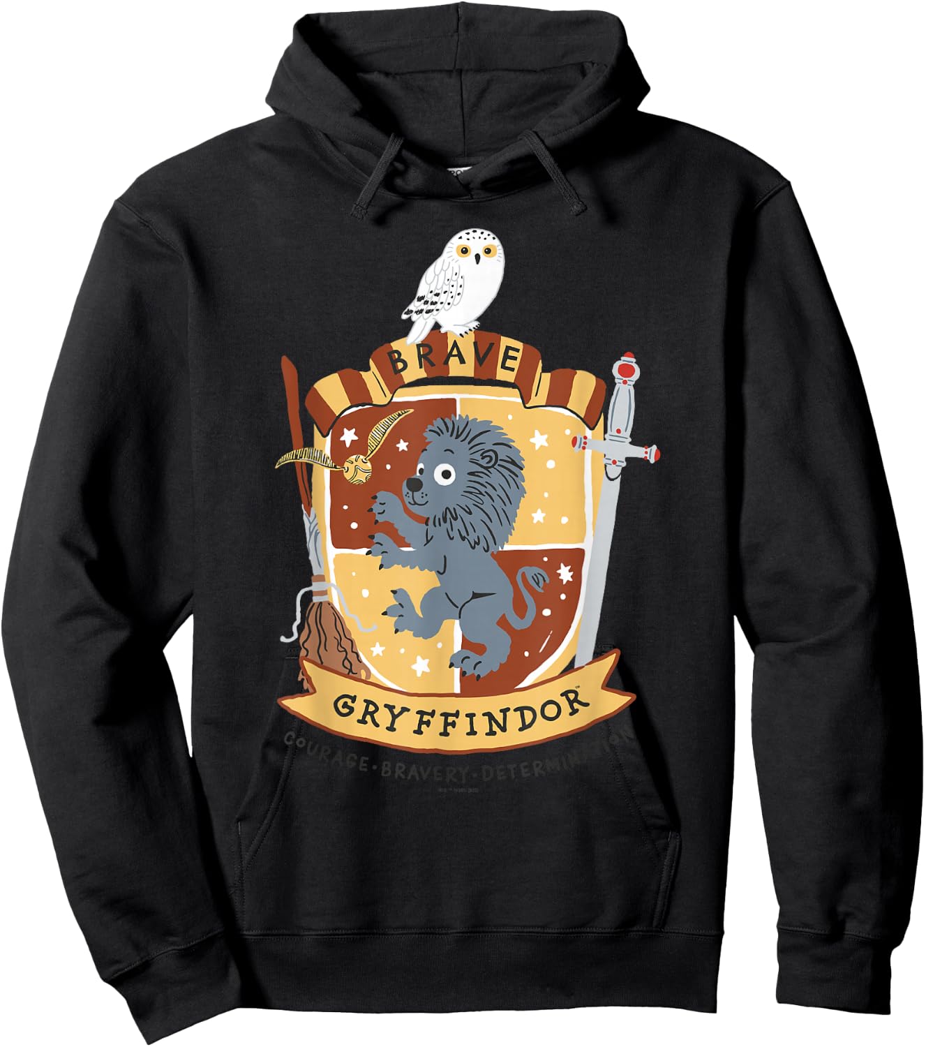 Harry Potter: Deathly Hallows 2 Brave Gryffindor Badge Hoodie - Hoodie | Black