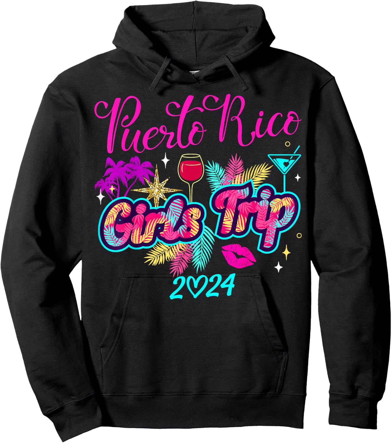 Girls Trip Puerto Rico 2024 Weekend Birthday Squad Hoodie - Hoodie | Black