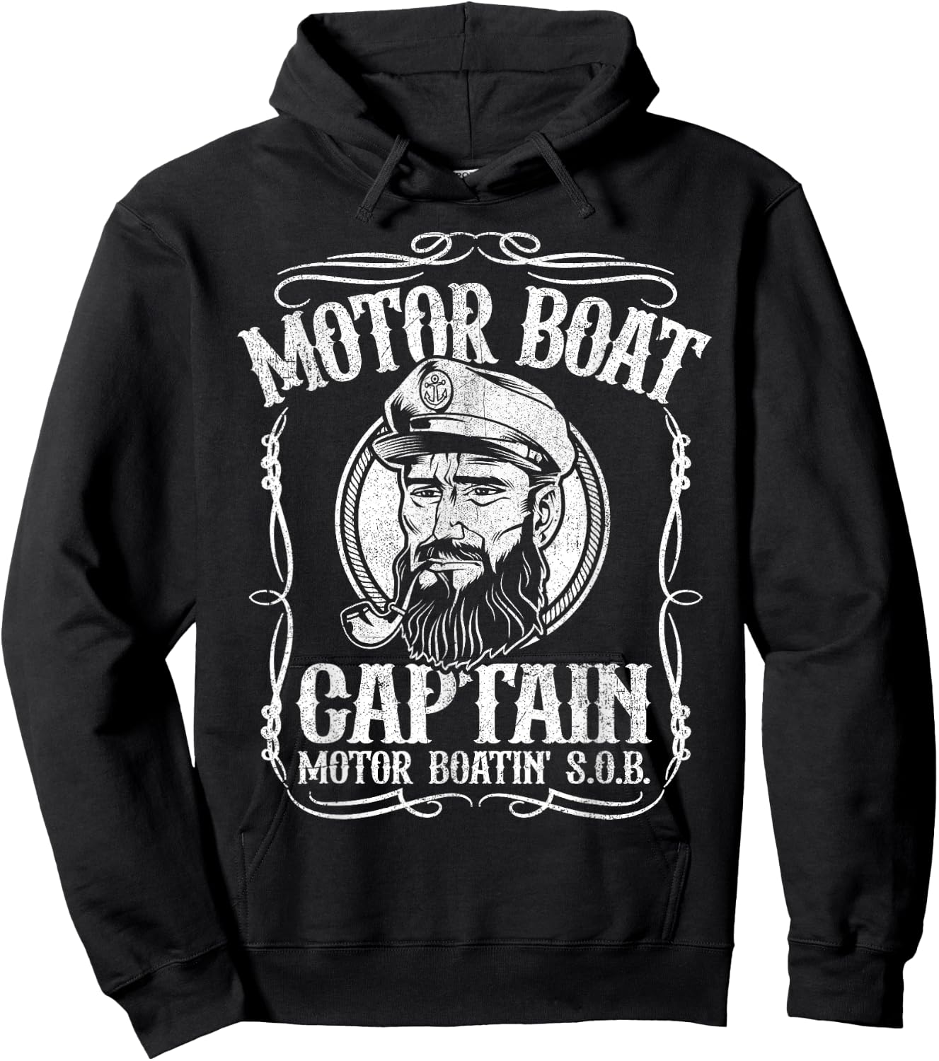 Motor Boat Captain Funny Pontoon Boating Motor Boatin Lake Hoodie - Hoodie | Black