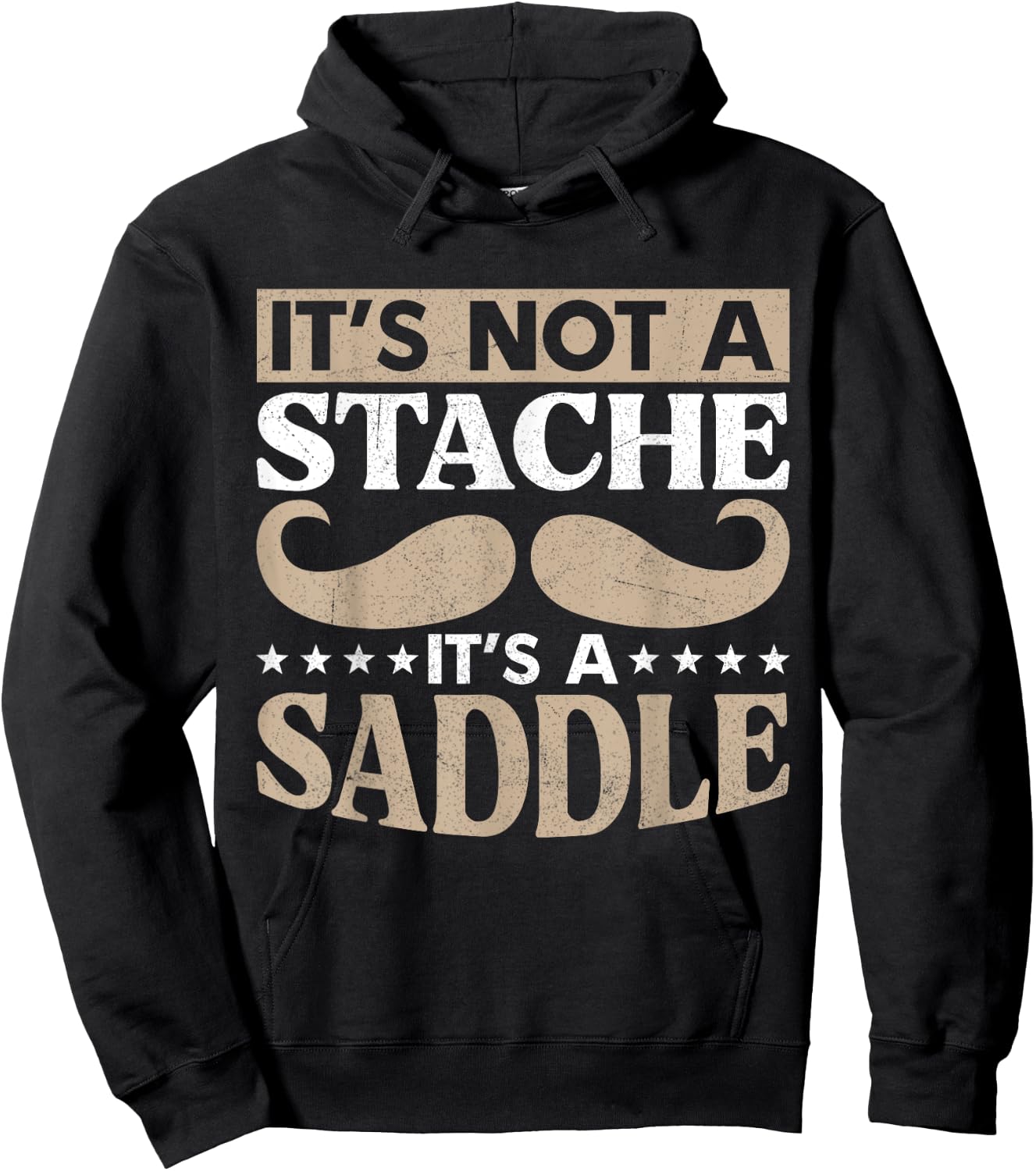 Stache Fathers Day Beard Mustache Funny Hoodie - Hoodie | Black
