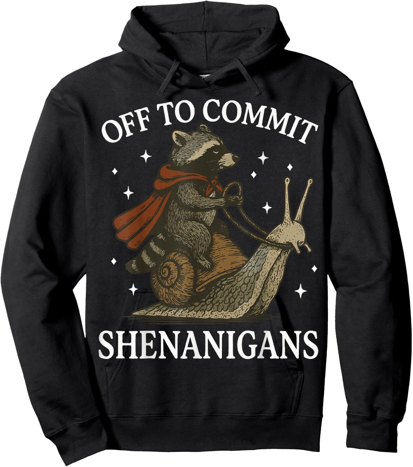 Off to Commit Shenanigans Raccoon Hoodie - Hoodie | Black