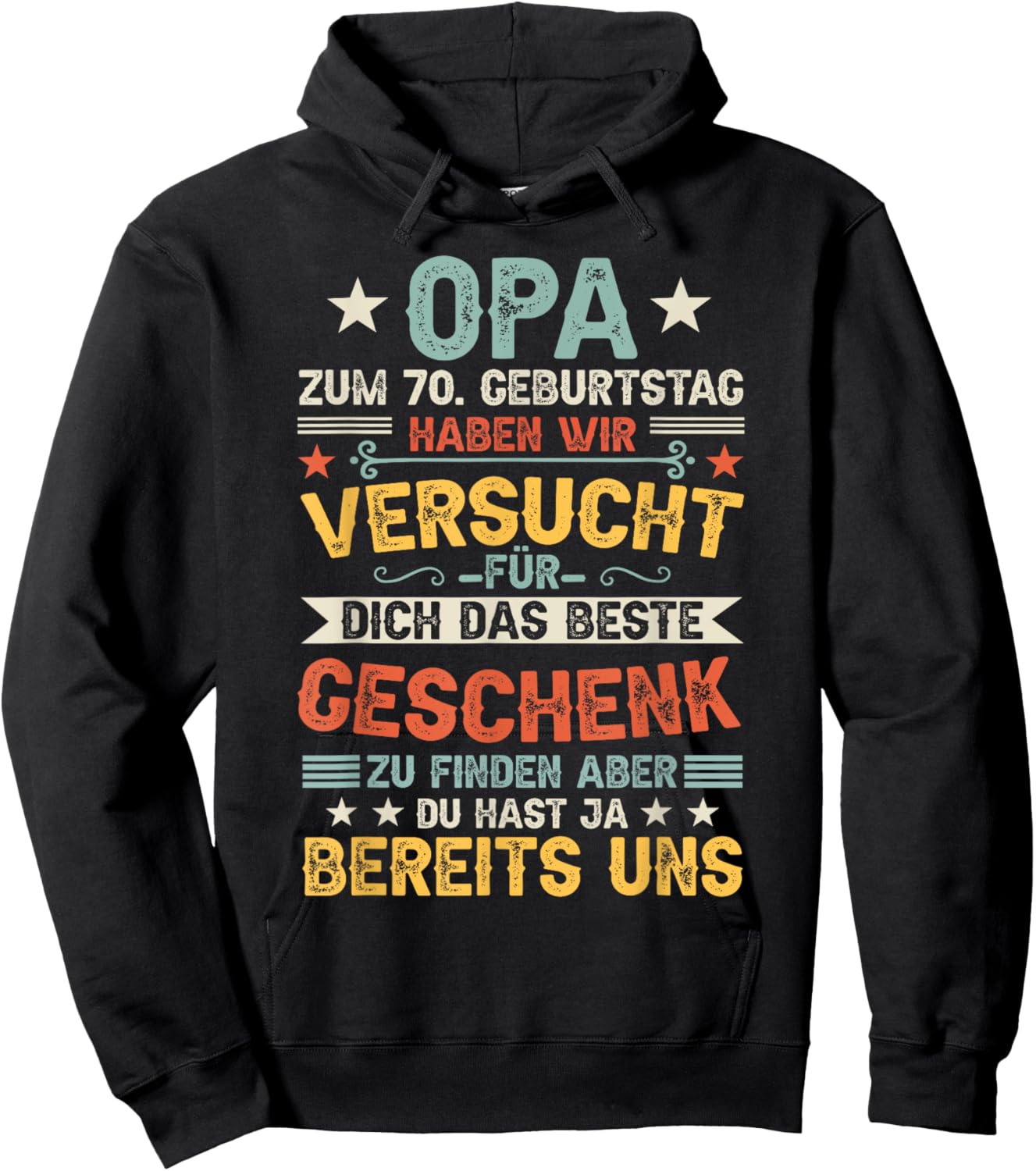 Men's 70th Birthday Men Grandpa 70s Father 70 Years Old Vatertag Hoodie - Hoodie | Black