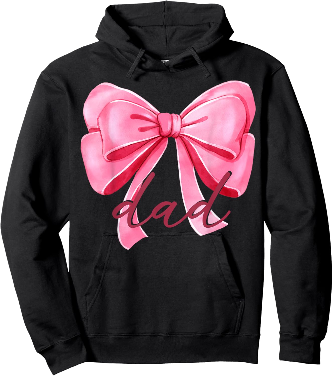 Dad Pink Bow Birthday Baby Shower Family Pink Ribbon Hoodie - Hoodie | Black