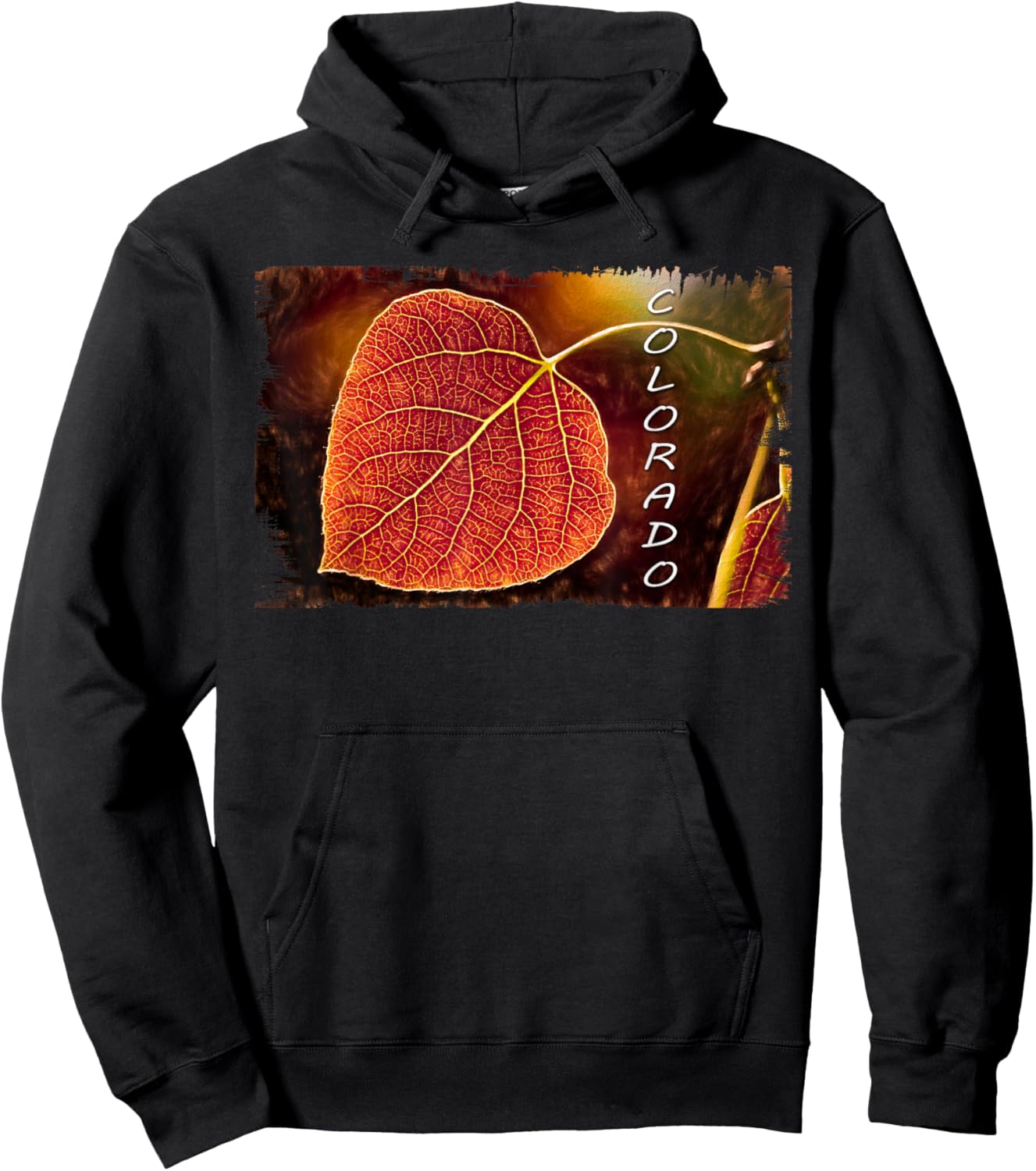 Colorado t shirt, Red Aspen Leaf ; Wild Country Hoodie - Hoodie | Black