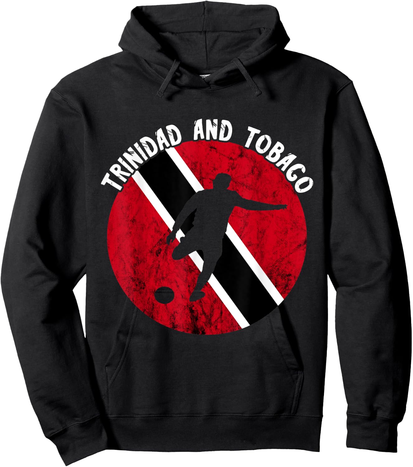Trinidad And Tobago Soccer Player Vintage Trinidadian Flag Hoodie - Hoodie | Black