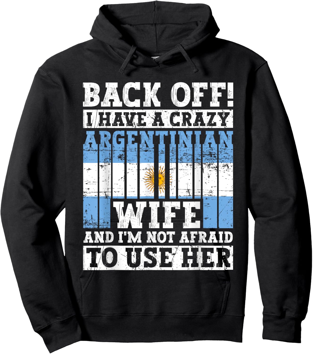 Funny Argentinian Husband Apparel Argentina Flag Roots Hoodie - Hoodie | Black