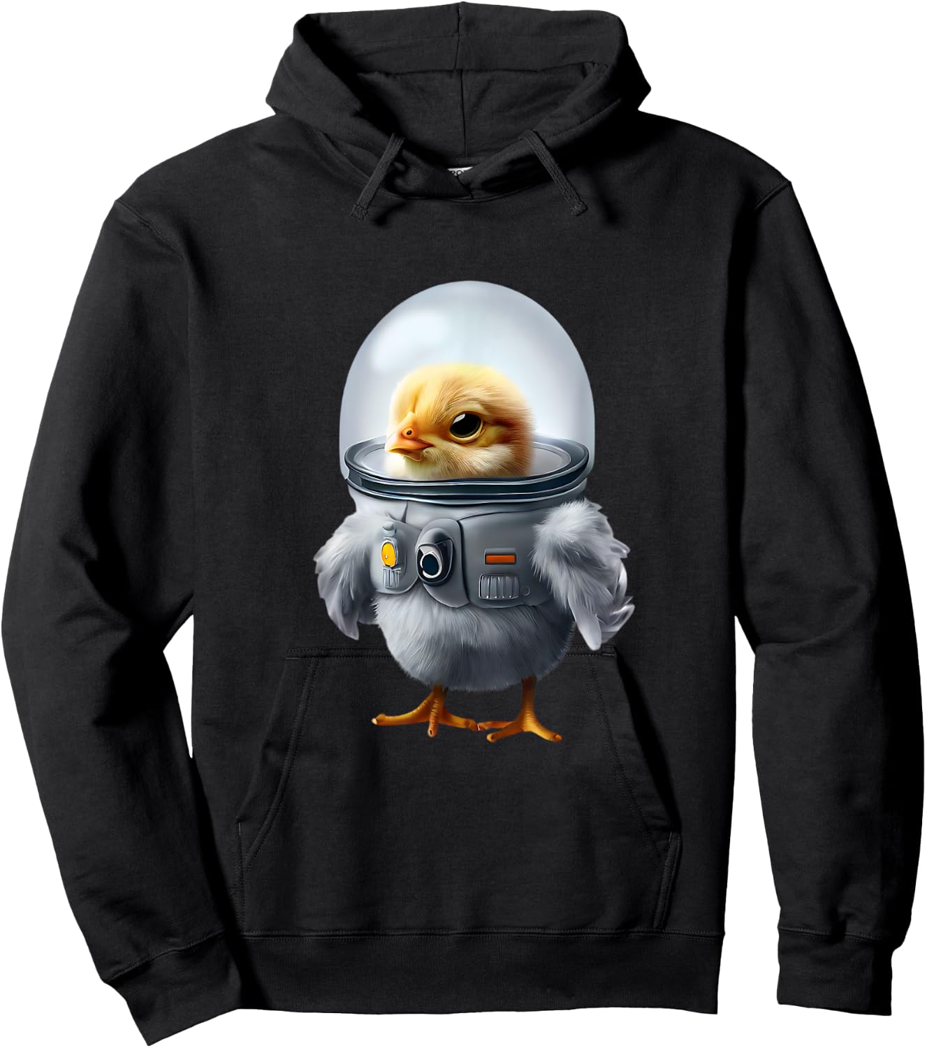 Cute Baby Chicken Astronaut Hoodie - Hoodie | Black