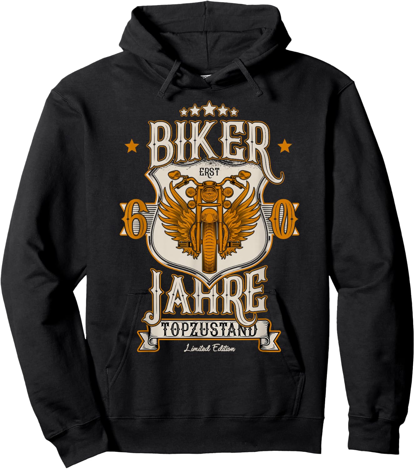 60. Geburtstag Biker Motorrad Mann Geschenk lustig Hoodie - Hoodie | Black