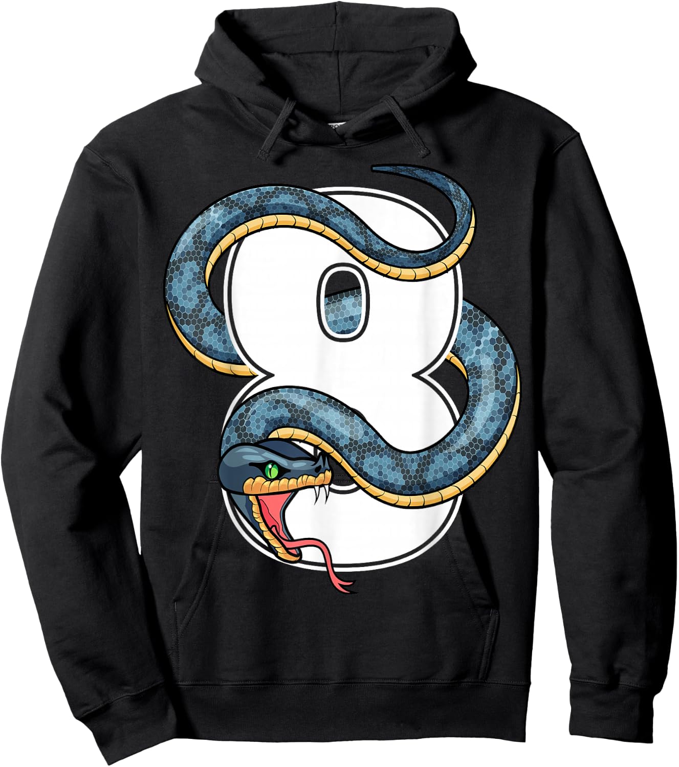 8th Birthday Snake Lover Eight 8 Year Old Birthday Boy Girl Hoodie - Hoodie | Black